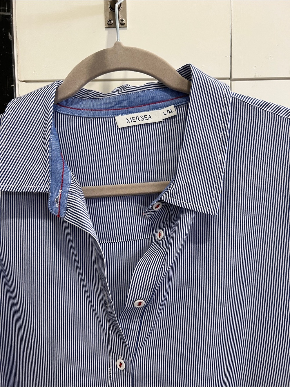 Mersea blue striped shirt dress L/XL - Picture 6 of 8